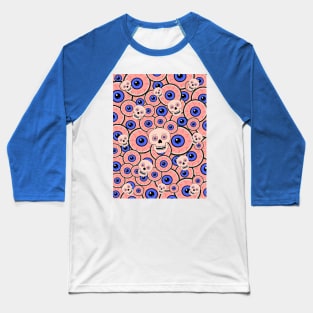 Bloodshot Skulls And Eyeballs Baseball T-Shirt